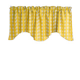 Poplin Tavern Gingham Checkered Scalloped Wave Window Valance 58" Wide / 20" Tall