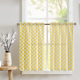 Cotton Racecar Checkerboard Print Café Tier Curtains Window Treatment Kitchen Home Décor