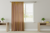Cotton Curtain Stripe Print 58 Inch Wide / 1 Inch Stripe - Yellow and Purple