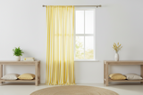 Cotton Curtain Stripe Print 58 Inch Wide / 1 Inch Stripe - Yellow and White