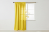 Faux Silk Solid Dupioni Window Curtain 56 Inch Wide - Yellow