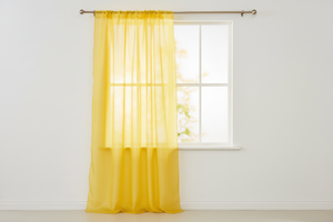 Sheer Tinted Organza Solid Single Curtain Panel 58 Inch Wide - Yellow