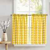 Poplin Tavern Gingham Checkered Café Tier Curtains Window Treatment Kitchen Home Décor