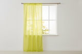 Silver Stars on Sheer Tinted Organza Solid Single Curtain Panel 58 Inch Wide - Yellow