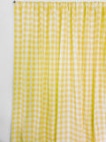 Cotton Gingham Checkered Curtain 58 Inch Wide - Yellow