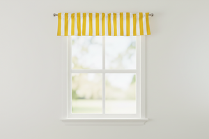 Cotton Window Valance Stripe Print 58 Inch Wide / 2 Inch Stripe - Yellow and White