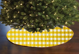 Poplin Tavern Gingham Checkered Floral Tree Skirt Christmas Decoration 58" Round Skirt