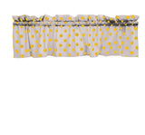 Cotton Window Valance Polka Dots Print 58 Inch Wide / Yellow on White