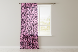 Cotton Curtain Animal Print Zebra Stripes 58 Inch Wide - Pink