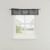 Cotton Window Valance Animal Print 58 Inch Wide Zebra Stripes - Black