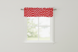 Cotton Window Valance Polka Dots Print 58 Inch Wide / Large Dots - Red on White