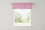 Cotton Window Valance Polka Dots Print 58 Inch Wide / Large Dots - White on Fuchsia