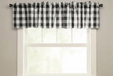 Poplin Buffalo Checkered Window Valance 58" Wide - Black and White