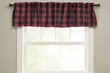 Poplin Buffalo Checkered Window Valance 58" Wide - Black and Burgundy