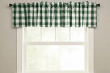 Poplin Buffalo Checkered Window Valance 58" Wide - Hunter Green and White