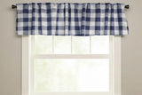 Poplin Buffalo Checkered Window Valance 58" Wide - Navy and White