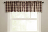Poplin Buffalo Checkered Window Valance 58" Wide - Brown and Beige