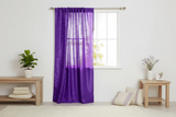 Pintuck Taffeta Cross Stitch Pattern Single Curtain Panel 54 Inch Wide - Purple