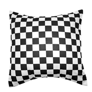 Cotton Checkerboard Throw Pillow/Sham Cushion Cover - 1 Inch Black & White