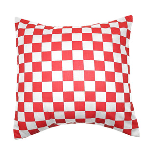 Cotton Checkerboard Throw Pillow/Sham Cushion Cover - 1 Inch Red & White