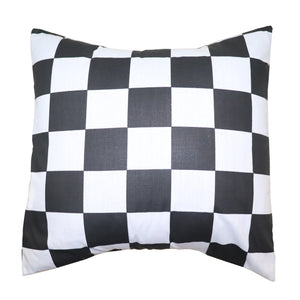 Cotton Checkerboard Throw Pillow/Sham Cushion Cover - 2 Inch Black & White