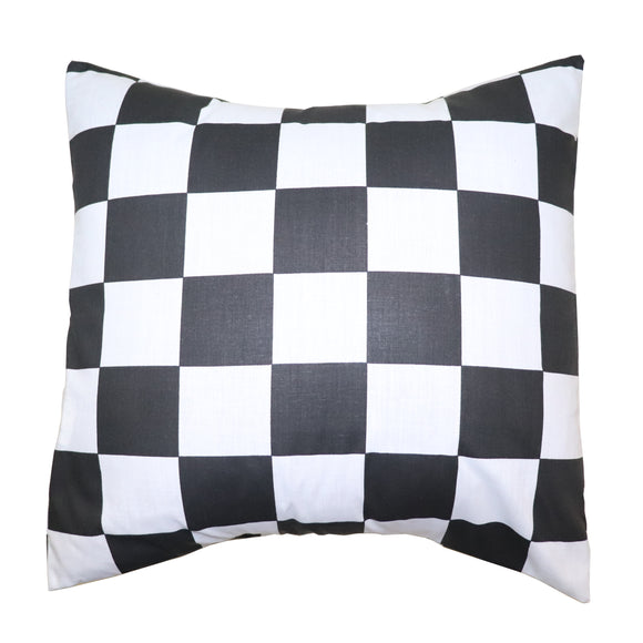 Cotton 2 Inch Checkerboard Print Decorative Throw Pillow/Sham Cushion Cover Black & White