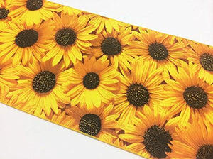 Cotton Print Table Runner Floral Sunflowers Allover