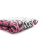 lovemyfabric 36"X58" Supper Soft Leopard Stripes Print Fleece Light Weight Blanket Couch/Sofa/Travel Throw-Hot Pink - Love My Fabric