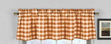 Cotton Gingham Checkered Window Valance 58" Wide Orange