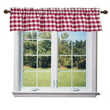 Cotton Gingham Checkered Window Valance 58" Wide Red
