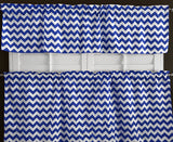 Cotton Curtain Zig-zag Chevron Print / 2 Piece Window Valance Set (10 Colors)