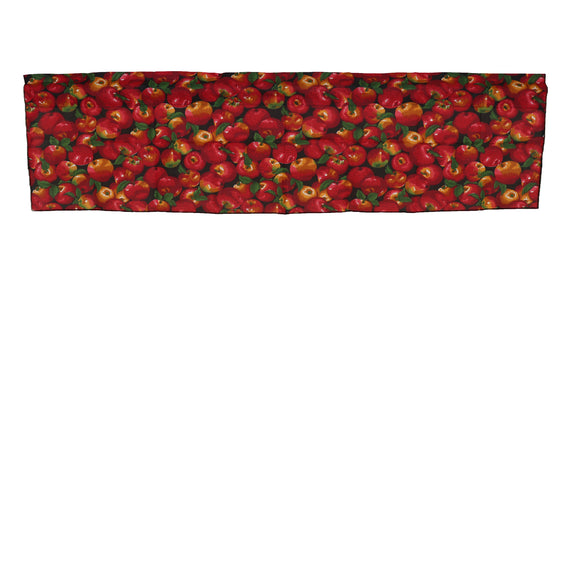 Cotton Window Valance Fruits Print 58 Inch Wide Allover Apples Black