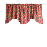 Scalloped Valance Cotton Print Apples Allover 58" Wide / 20" Tall
