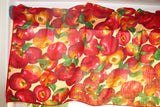 Cotton Window Valance Fruits Print 58 Inch Wide Allover Apples Beige