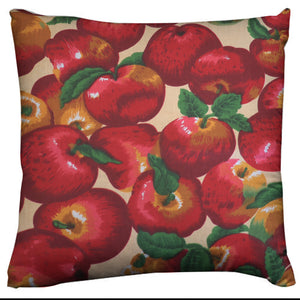 Cotton Apples on Beige Print Fruits Decorative Throw Pillow/Sham Cushion Cover