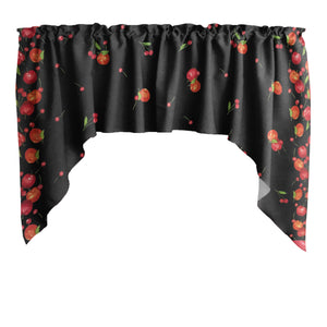 Swag Valance Cotton Apples and Cherries Border Print 58" Wide / 36" Tall