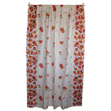 Cotton Curtain Fruits Print 58 Inch Wide Apples and Cherries Border White