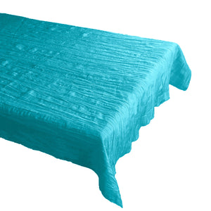 Crinkle Style Crushed Taffeta Tablecloth - Aqua