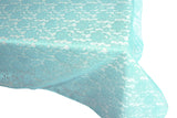 Sheer Lace Tablecloth Overlay Wedding and Party Decoration Aqua
