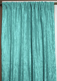 Crinkle Taffeta Crushed Pattern Single Curtain Panel 54 Inch Wide - Aqua