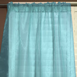 Sheer Tinted Organza Solid Single Curtain Panel 58 Inch Wide - Aqua