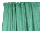 Faux Burlap Texture Polyester Solid Single Curtain Panel 58 Inch Wide - Aqua