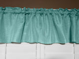 Faux Burlap Window Valance 58" Wide - Aqua