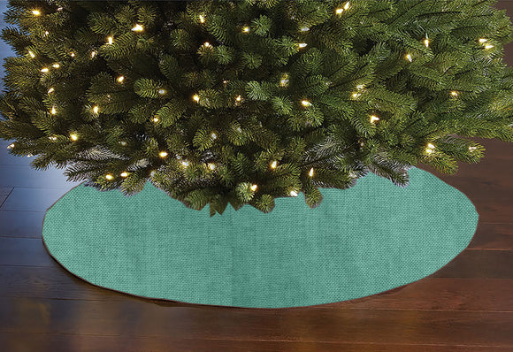 Faux Burlap Texture Tree Skirt Christmas Decoration 58