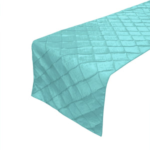 Pintuck Taffeta Table Runner - Aqua