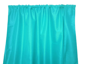 Faux Silk Solid Dupioni Window Curtain 56 Inch Wide Aqua