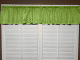 Faux Burlap Window Valance 58" Wide with Pleated Ruffles Lime Green