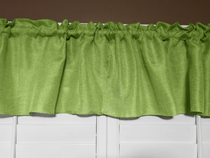 Faux Burlap Window Valance 58" Wide Solid Lime Green