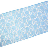 Light Weight Floral Sheer Lace Table Runner / Wedding Table Top Décor (Pack of 8) Light Blue