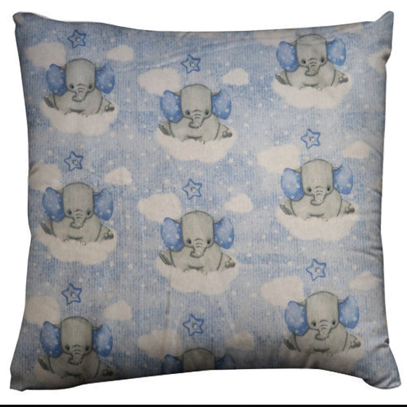 Flannel Throw Pillow/Sham Cushion Cover Baby Elephant on Cloud